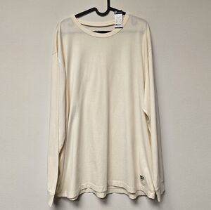Cremieux Long Sleeve Cotton T-Shirt Cream XL